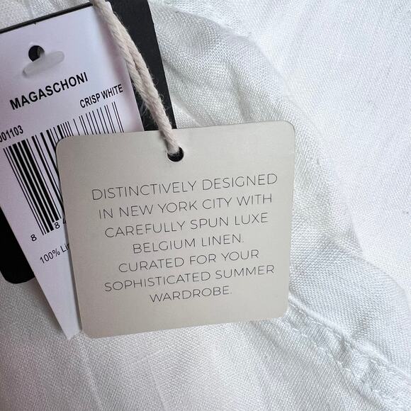 Magaschoni Womens Linen Utility Cargo Pockets Elastic Waist Drawstring Pants - Picture 10 of 15